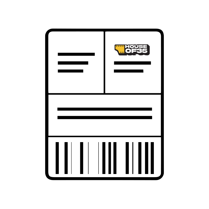 Ship to House of 35 - Shipping Label